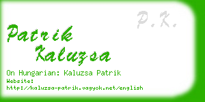 patrik kaluzsa business card